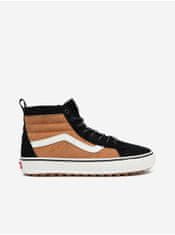 Vans Hnědo-černé pánské kotníkové kožené tenisky VANS UA SK8-Hi Mte-1 44