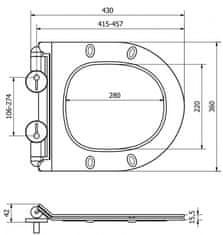 Mexen SLIM WC sedátko, černá lesk 39010185 - MEXEN