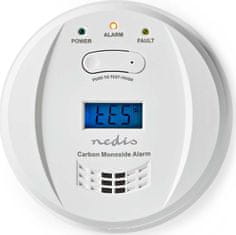 Nedis detektor oxidu uhelnatého/ EN 50291/ hlasitost 85 dB/ 2x AA/ životnost až 5 let/ bílý