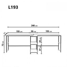 ASIR GROUP ASIR Psací stůl L193 černý