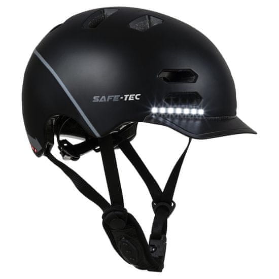 Safe-Tec SK8 Black L chytrá bluetooth helma