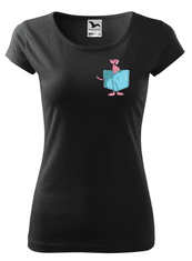 Fenomeno Dámské tričko Růžový panter Velikost: L, Barva trička: Černé