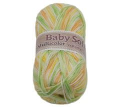 Bellatex Příze BABY SOFT multicolor - 100g / 360 m - bílá, žlutá, oranžová, zelená