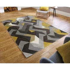 Flair Rugs Kusový koberec Hand Carved Aurora Grey/Ochre 120x170 cm