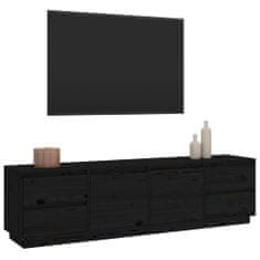 Greatstore TV skříňka černá 176x37x47,5 cm masivní borové dřevo