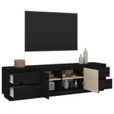 Greatstore TV skříňka černá 176x37x47,5 cm masivní borové dřevo