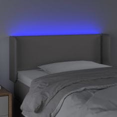 Vidaxl Čelo postele s LED šedé 103 x 16 x 78/88 cm umělá kůže