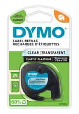 Dymo Dymo LetraTag páska plastová 12mm x 4m, průhledná, 12268, S0721530