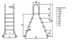 BazenyShop.cz Žebřík EEP pro bazény 3+3 stupně