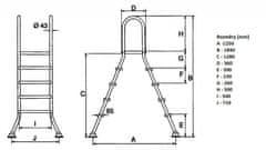 BazenyShop.cz Žebřík EEP pro bazény 4+4 stupně