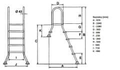 BazenyShop.cz Žebřík EEP pro bazény 4+1 stupeň