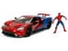 MARVEL Jada - Marvel Spiderman 2017 Ford Gt 1:24 + figurka.