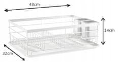 Galicja Sušička nádobí se stojanem Nicola 43x32x14cm bílá matná