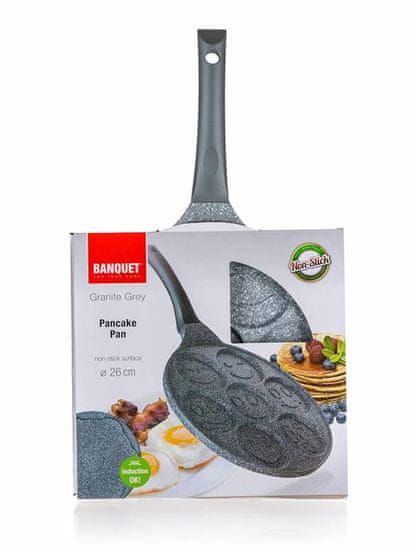 Banquet Pánev na 7 lívanců s nepřílnavým povrchem GRANITE GREY Smile 26 cm