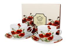 Duo Porcelánová kávová souprava, šálky s podšálky CLASSIC POPPIES v dárkové krabičce - 2x280 ml