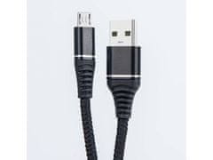 Bomba USB Data kabel extra ohebný micro USB 1M Barva: Černá