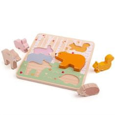 Bigjigs Toys Bigjigs Baby Dřevěné puzzle Woodland