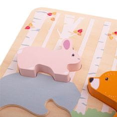 Bigjigs Toys Bigjigs Baby Dřevěné puzzle Woodland