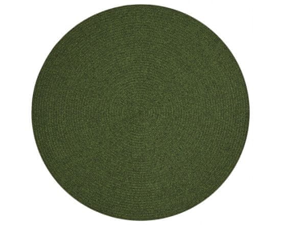 NORTHRUGS Kusový koberec Braided 105554 Green kruh – na ven i na doma