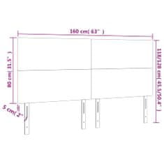 Vidaxl Čela postele 4 ks světle šedá 80x5x78/88 cm samet