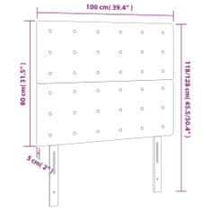 Vidaxl Čelo postele s LED bílé 100x5x118/128 cm umělá kůže