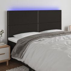 Vidaxl Čelo postele s LED černé 200x5x118/128 cm textil