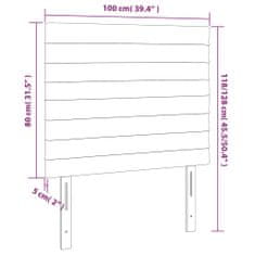 Greatstore Čelo postele s LED tmavě modré 100x5x118/128 cm samet