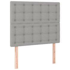 Greatstore Čelo postele s LED světle šedé 90x5x118/128 cm textil