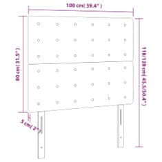 Vidaxl Čelo postele tmavě modré 100x5x78/88 cm samet