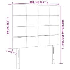 Vidaxl Čelo postele s LED růžové 100x5x118/128 cm samet