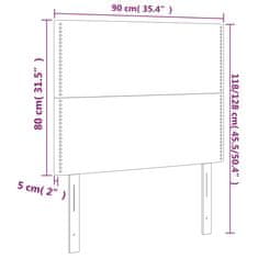 Greatstore Čelo postele s LED tmavě modré 90x5x118/128 cm samet