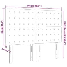 Vidaxl Čelo postele s LED černé 144x5x118/128 cm samet