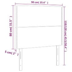 Greatstore Čelo postele s LED tmavě zelená 90x5x118/128 cm samet