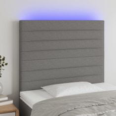 Greatstore Čelo postele s LED tmavě šedé 90x5x118/128 cm textil