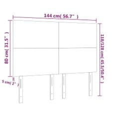 Greatstore Čelo postele s LED tmavě šedé 144x5x118/128 cm samet