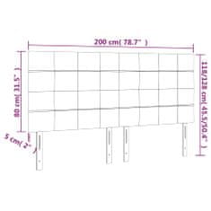 Vidaxl Čelo postele s LED černé 200x5x118/128 cm samet