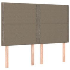 Greatstore Čelo postele s LED taupe 144x5x118/128 cm textil