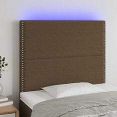 Greatstore Čelo postele s LED tmavě hnědé 90x5x118/128 cm textil