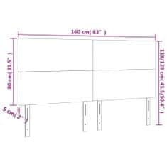 Greatstore Čelo postele s LED světle šedé 160x5x118/128 cm samet