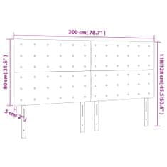 Vidaxl Čelo postele s LED černé 200x5x118/128 cm samet