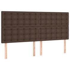 Greatstore Box spring postel s matrací a LED hnědá 180x200 cm umělá kůže