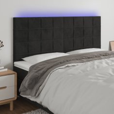 Greatstore Čelo postele s LED černé 180x5x118/128 cm samet