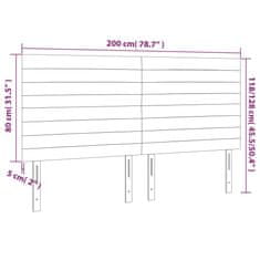 Greatstore Čelo postele s LED černé 200x5x118/128 cm samet