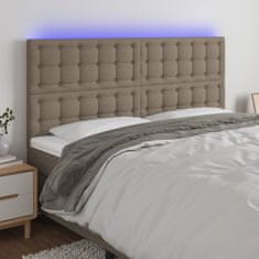 Greatstore Čelo postele s LED taupe 160x5x118/128 cm textil