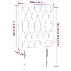 Greatstore Čelo postele s LED růžové 80x7x118/128 cm samet