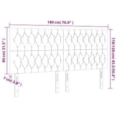 Greatstore Čelo postele s LED tmavě šedé 180x7x118/128 cm samet