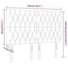 Greatstore Čelo postele s LED tmavě šedé 144x7x118/128 cm samet