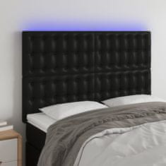 Vidaxl Čelo postele s LED černé 144x5x118/128 cm umělá kůže