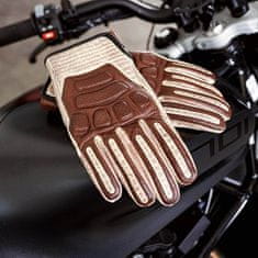 W-TEC Kožené moto rukavice Retro Gloves Barva hnědo-béžová, Velikost XXL