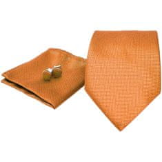 Northix Kostýmní doplňky | Kravata + kapesník + manžetové knoflíčky - oranžová 